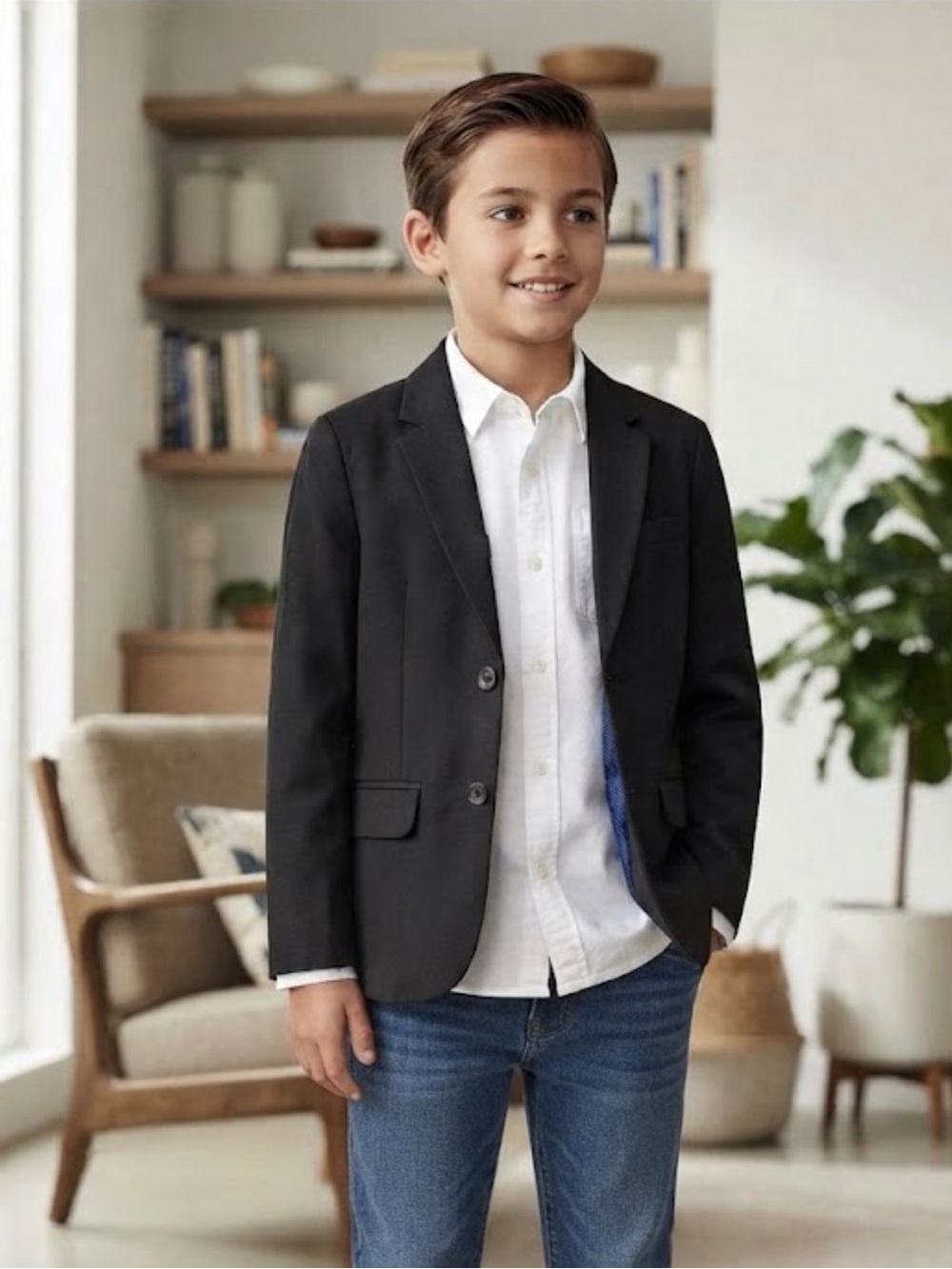 Cat & Jack Black Blazer Boys Sports Coat Formal Dress Up Events Occassion